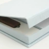 Pudełko płótno pastel niebieskie na zdjęcia 15x23 i pendrive (do 50 zdjęć)