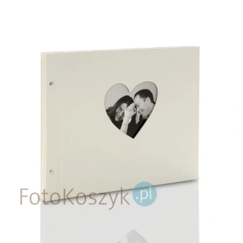 Album ślubny Goldbuch Chromo Beige XXL serce (tradycyjny 40 czarnych stron)