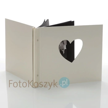 Album ślubny Goldbuch Chromo Beige XXL serce (tradycyjny 40 czarnych stron)