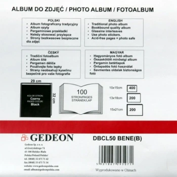 Album Gedeon Bene C XL (tradycyjny 100 czarnych stron)