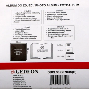 Album Gedeon Genius J XL (tradycyjny 60 czarnych stron)
