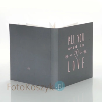 Album wklejany All you need is love szary (tradycyjny 60 kremowych stron)