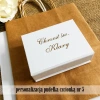 Białe, laminowane pudełko na pendrive drewniany