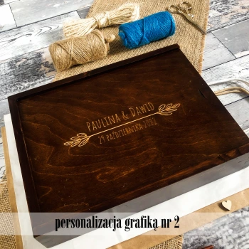 Lakierowane, bejcowane pudełko na odbitki 15x23