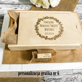 Drewniane pudełko na odbitki 15x23 i pendrive