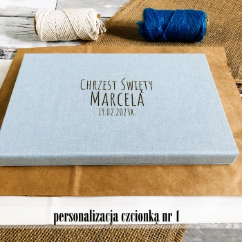 Pudełko SF linum pastel niebieskie na zdjęcia 15x23 (do 50 zdjęć)
