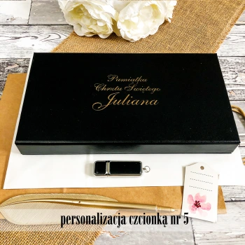 Zestaw czarny pendrive + pudełko do 50 zdjęć i pen