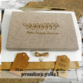 Pudełko płótno na zdjęcia 15x23 i pendrive (do 100 zdjęć)