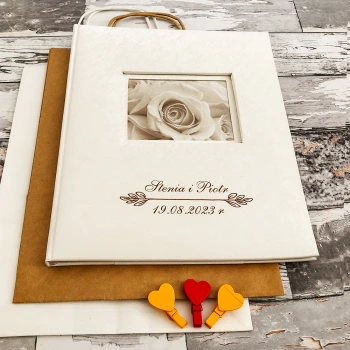 Album ślubny Gedeon Love white (tradycyjny 40 czarnych stron)
