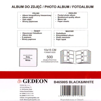 Album Gedeon B&W Czerń (500 zdjęć 10x15)
