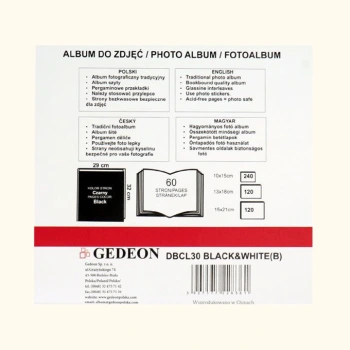 Album Gedeon B&W Czerń XL (tradycyjny 60 czarnych stron)