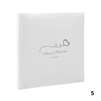 Album ślubny wklejany 30 kremowych stron, personalizowany, 12 wzorów do wyboru