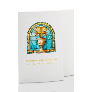 Mini-Album TS Na Chrzest witraż - zestaw: 2 zdjęcia 15x21 + zakładka na CD