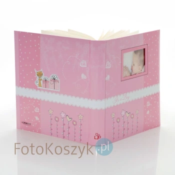 Dziecięcy album na zdjęcia Bambini różowy XL (tradycyjny 60 kremowych stron)
