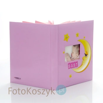 Dziecięcy album na zdjęcia Moony różowy (tradycyjny 40 różowych stron)