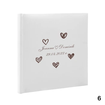 Album ślubny wklejany 30 kremowych stron, personalizowany, 12 wzorów do wyboru
