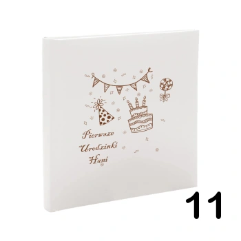 Album dziecięcy na chrzest, urodziny, metryczka do wyboru, wklejany, 30 kremowych stron, personalizowany, 12 wzorów