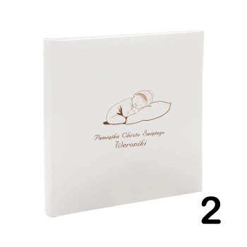 Album dziecięcy na chrzest, urodziny, metryczka do wyboru, wklejany, 30 kremowych stron, personalizowany, 12 wzorów
