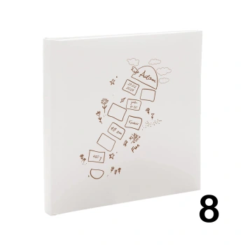 Album dziecięcy na chrzest, urodziny, metryczka do wyboru, wklejany, 30 kremowych stron, personalizowany, 12 wzorów