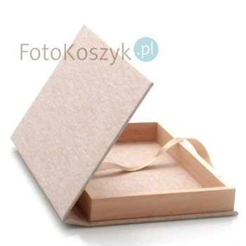 Pudełko na zdjęcia 15x23 (płótno+drewno, do 100 zdjęć)