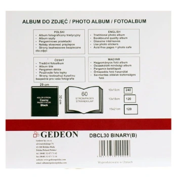 Album Gedeon Binary XL (tradycyjny 60 czarnych stron)