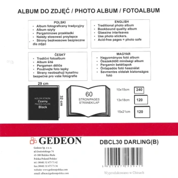 Album Gedeon Darling C XL (tradycyjny 60 czarnych stron)