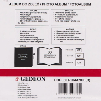 Album Gedeon Romance J XL (tradycyjny 60 czarnych stron)