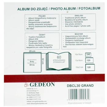 Album Gedeon Grand J XL (tradycyjny 60 kremowych stron)