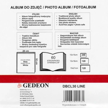 Album Line wiśnia XL (tradycyjny 60 kremowych stron)