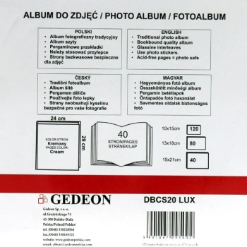 Album Gedeon Lux C (tradycyjny 40 kremowych stron)