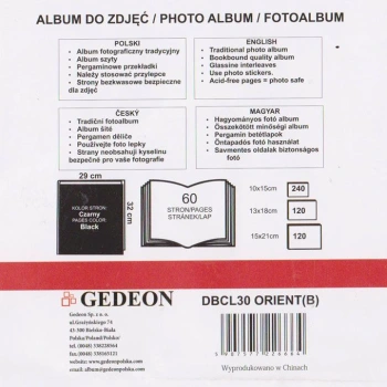 Album Gedeon Orient Złoty XL (tradycyjny 60 czarnych stron)