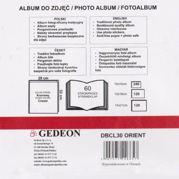 Album Gedeon Orient Złoty XL (tradycyjny 60 kremowych stron)