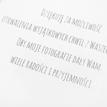 Podziękowanie za sesję fotograficzną Dmuchawce