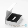 Białe laminowane pudełko na metalowy pendrive (slim)