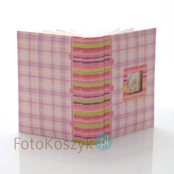 Album dziecięcy kratka różowa (200 zdjęć 10x15)