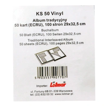 Album Lotmar Vinyl Srebrny XL (tradycyjny, 100 kremowych stron)