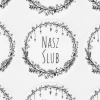 Mała naklejka Nasz Ślub b&w (24 szt.)