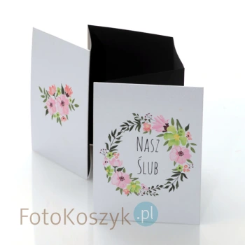 Album TS Leporello 13x18 Nasz Ślub kwiaty (5 czarnych kart)