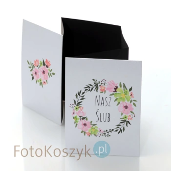 Album TS Leporello 15x21 Nasz Ślub kwiaty (5 czarnych kart)