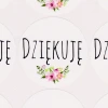 Mała naklejka biała Dziękuję (24 szt.)