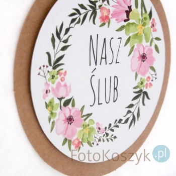 Biała torebka Nasz Ślub kwiaty (3 rozmiary do wyboru)