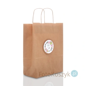 Torebka kraft Nasz Ślub kwiaty (3 rozmiary do wyboru)