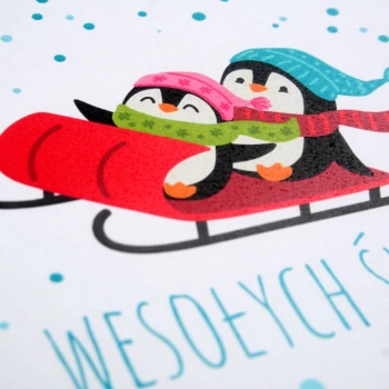 Obwoluta świąteczna TS pingwinki (na płytę CD/DVD)