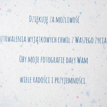 Podziękowanie za sesję fotograficzną Łapacz Snów kolor