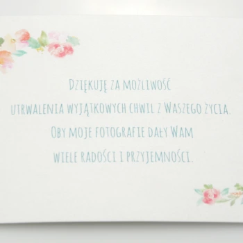 Podziękowanie za sesję fotograficzną krzyż