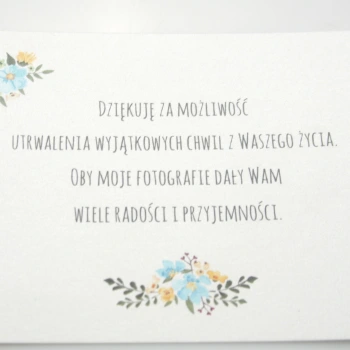 Podziękowanie za sesję fotograficzną komunia wianek