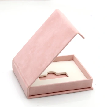 OUTLET - Uniwersalne pudełko na pendrive welur róż (magnes)