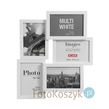 Ramka Icar drewiana galeria white (galeria na 5 zdjęć 10x15)