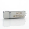 Biały pendrive ze skóry 8GB 2.0