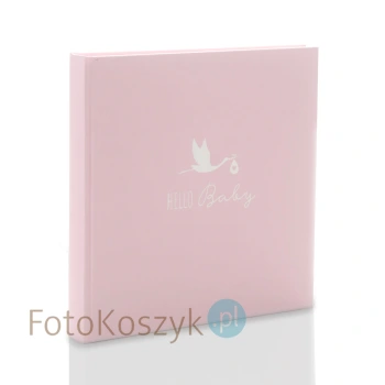 Album dziecięcy na zdjęcia wklejane Goldbuch bocian róż (tradycyjny 60 białych stron)